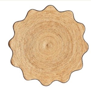 irregular shaped jute rug