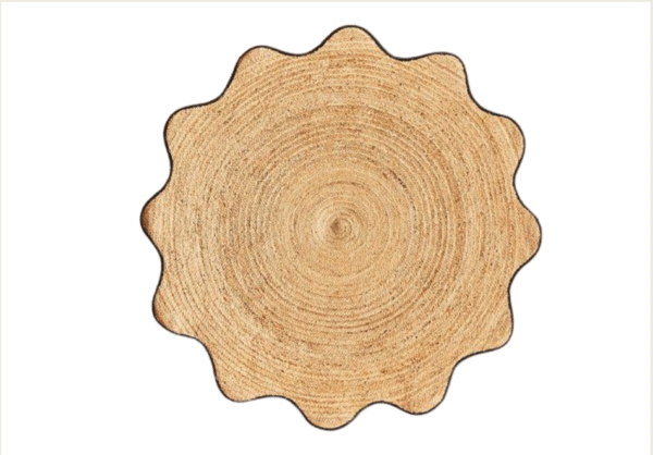 irregular shaped jute rug